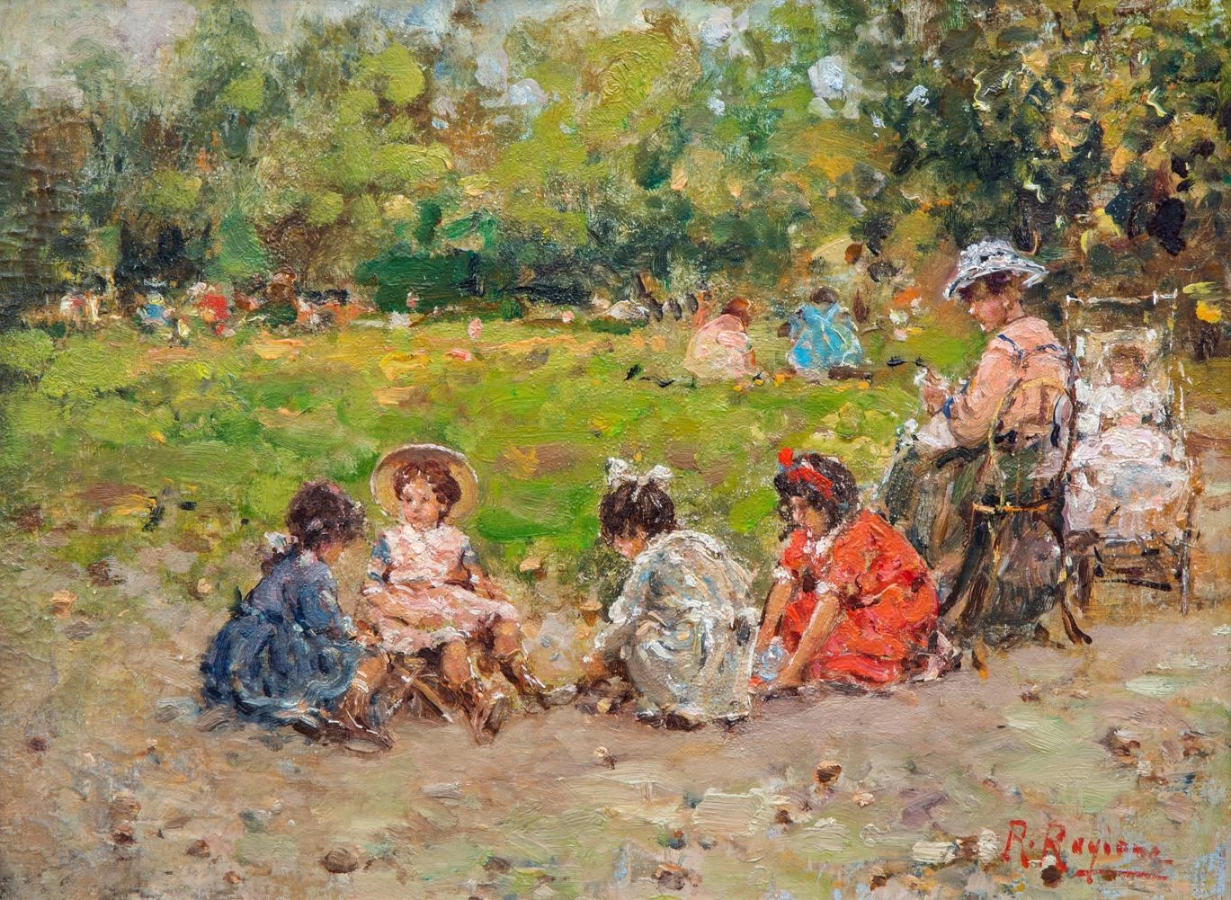 Bambini che giocano nel parco